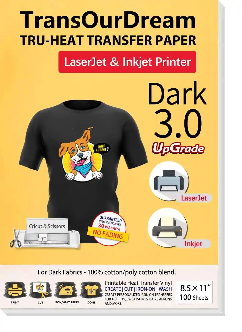Heat Transfer Paper Upgraded for Dark T-shirts & Fabrics