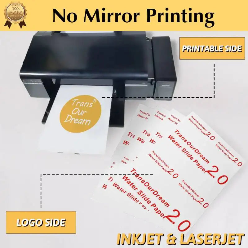 Waterslide Decal Paper Clear For Both Inkjet & LaserJet Printers ...